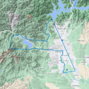 Shasta Bally Tour route