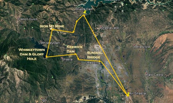 Shasta Dam Tour Route